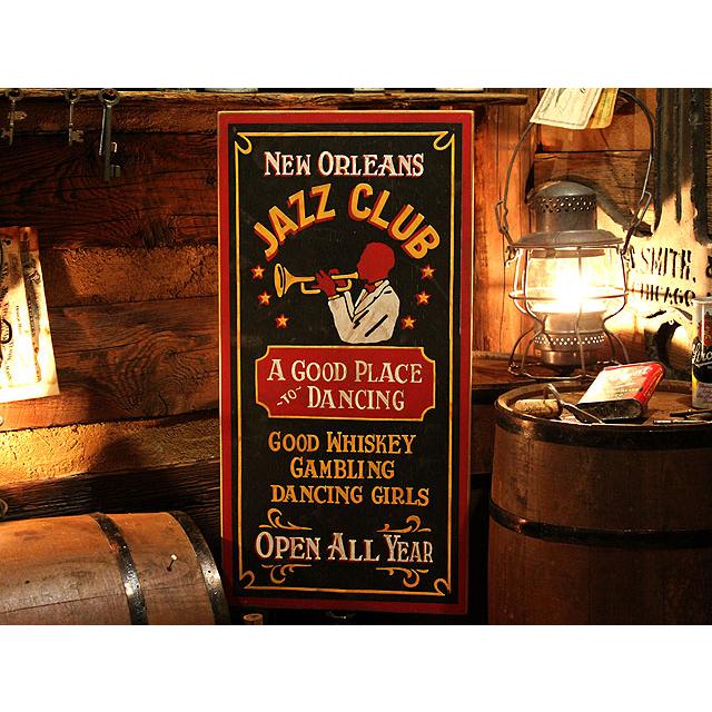 ニューオリンズジャズクラブ　木製看板 ■ アメリカン雑貨 アメリカ雑貨 ウッドサイン |  | 02