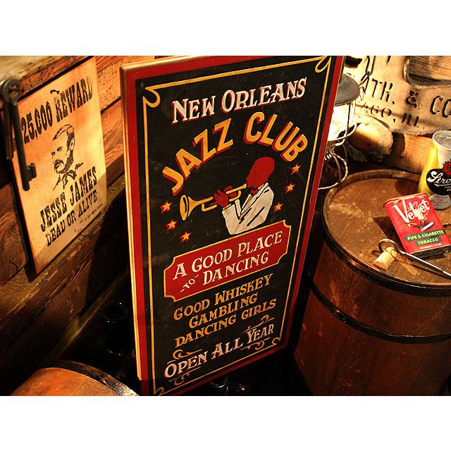 ニューオリンズジャズクラブ　木製看板 ■ アメリカン雑貨 アメリカ雑貨 ウッドサイン |  | 03