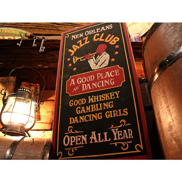 ニューオリンズジャズクラブ　木製看板 ■ アメリカン雑貨 アメリカ雑貨 ウッドサイン |  | 05