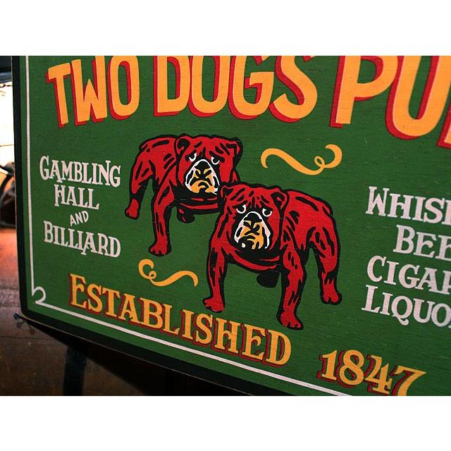 ツードッグス　パブ　木製看板 ■ アメリカン雑貨 アメリカ雑貨 ウッドサイン |  | 01