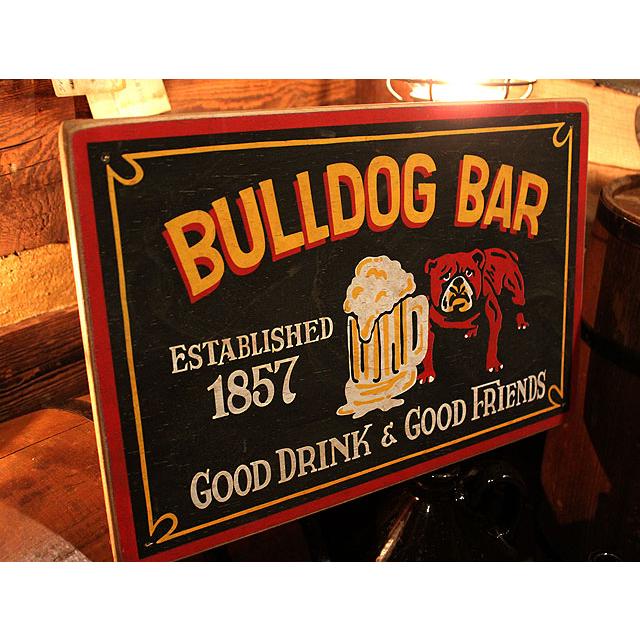 ブルドッグバー　木製看板 ■ アメリカ雑貨 アメリカン雑貨 ウッドサイン |  | 02