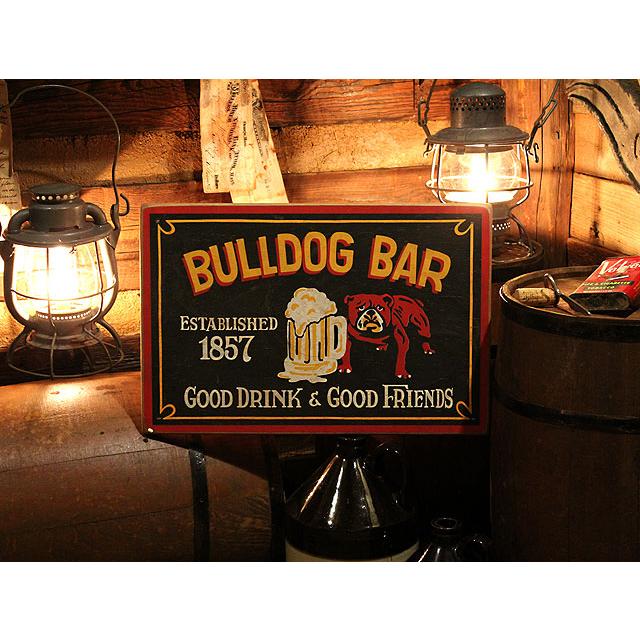 ブルドッグバー　木製看板 ■ アメリカ雑貨 アメリカン雑貨 ウッドサイン |  | 06