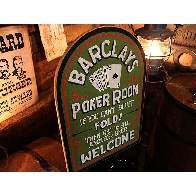 バークレイズ　ポーカールーム　木製看板 ■ アメリカン雑貨 アメリカ雑貨 ウッドサイン |  | 06