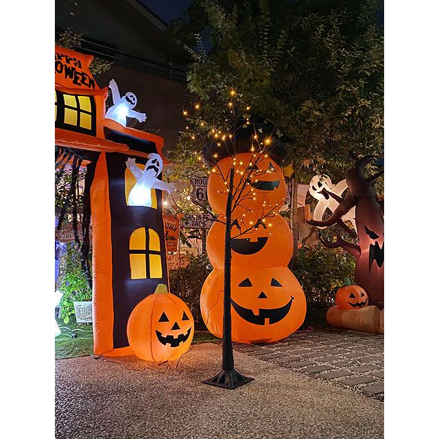 【即納】【在庫あり】LEDブラックツリー180cm　Lサイズ　LED96球仕様  ■ パーティー 飾り アメリカ雑貨 ハロウィン |  | 03