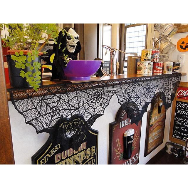 【即納】【在庫あり】ハロウィン　レースドレープ　（ブラック）　■　パーティー　飾り　アメリカ雑貨　店舗装飾　ハロウィン　飾り | 