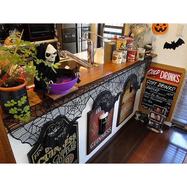 【即納】【在庫あり】ハロウィン　レースドレープ　（ブラック）　■　パーティー　飾り　アメリカ雑貨　店舗装飾　ハロウィン　飾り |  | 03