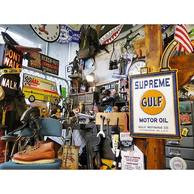 ガルフ　オイル缶型エンボスティンサイン　（シュプリーム）　アメリカ雑貨　アメリカン雑貨 |  | 05