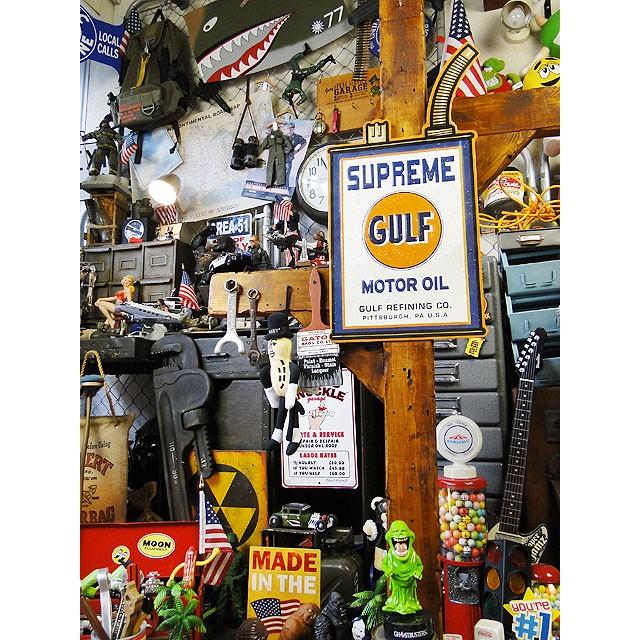 ガルフ　オイル缶型エンボスティンサイン　（シュプリーム）　アメリカ雑貨　アメリカン雑貨 |  | 06