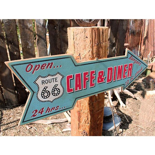 ルート66ロードサイドショップ　ウッドサイン　（カフェ＆ダイナー）　アメリカ雑貨　アメリカン雑貨 |  | 01