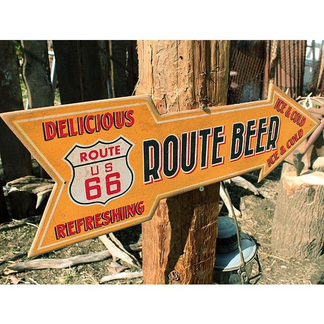 ルート66ロードサイドショップ　ウッドサイン　（ルート66ビアー）　アメリカ雑貨　アメリカン雑貨 |  | 01