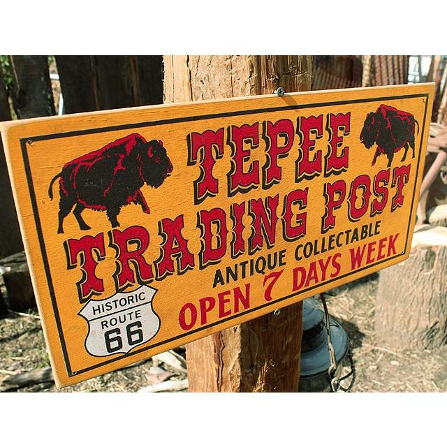 ルート66ロードサイドショップ　ウッドサイン　（トレーディングポスト）　アメリカ雑貨　アメリカン雑貨 |  | 01