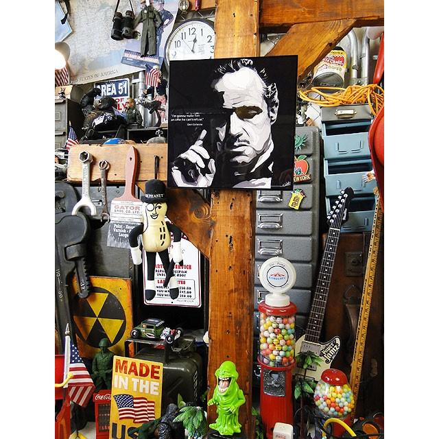 映画　ゴッドファーザー　ドン・ヴィトー・コルレオーネ　ポップアートフレーム　（モノクロ）　■　アメリカン雑貨　アメリカ雑貨　パネル |  | 03