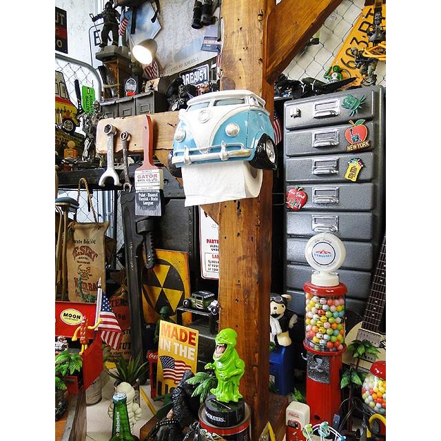 クラシックカー　トイレットペーパーホルダー　（ワーゲンバス・ブルー）　アメリカン雑貨　アメリカ雑貨 爆買 |  | 06