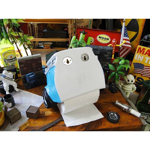 クラシックカー　トイレットペーパーホルダー　（ワーゲンバス・ブルー）　アメリカン雑貨　アメリカ雑貨 爆買 |  | 08