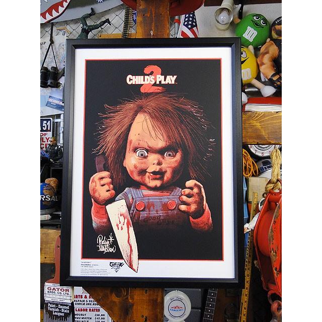 全国送料無料 ロッキン ジェリービーン チャッキーのシルクスクリーンプリント 特性木製フレーム付き チャッキー アメリカン雑貨 アメリカ雑貨 2406 アメリカ雑貨通販キャンディタワー 通販 Yahoo ショッピング