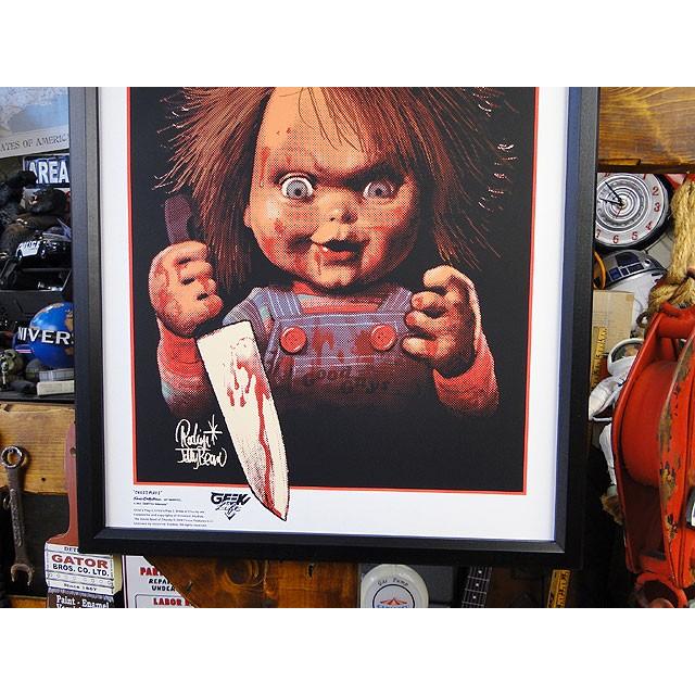 ロッキン・ジェリービーン×チャッキー　シルクスクリーンプリント　特性木製フレーム付き　（チャッキー）　■　アメリカン雑貨 |  | 03