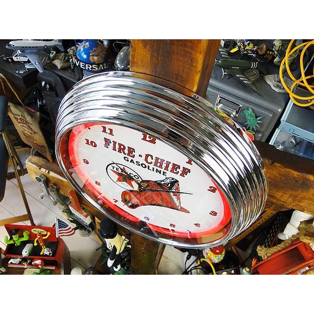 ガレージネオンクロック　（テキサコ/ファイヤーチーフ）　アメリカ雑貨　アメリカン雑貨 |  | 01