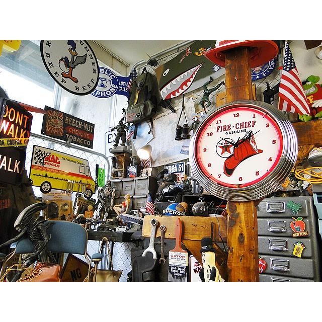 ガレージネオンクロック　（テキサコ/ファイヤーチーフ）　アメリカ雑貨　アメリカン雑貨 |  | 04