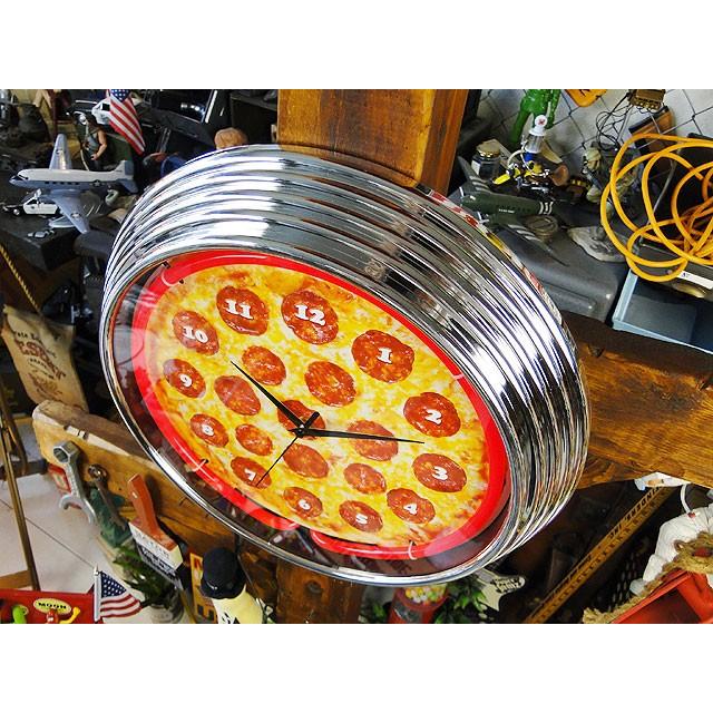 ガレージネオンクロック　（チーズピザ）　アメリカ雑貨　アメリカン雑貨 |  | 01