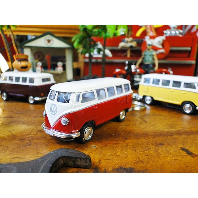 1962年　フォルクス・ワーゲン　ワーゲンバス　プルバックカー　キーホルダー　1/64スケール　（4台セット）　■　アメリカン雑貨 |  | 01
