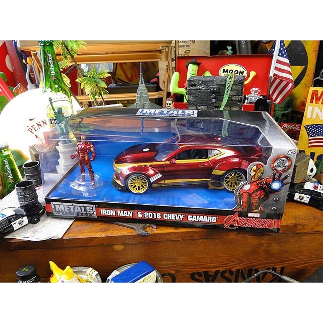 Jada マーベル アベンジャーズ アイアンマン＆2016年シボレー　カマロ　ダイキャストミニカー 1/24スケール ■ アメリカン雑貨 爆買 |  | 13
