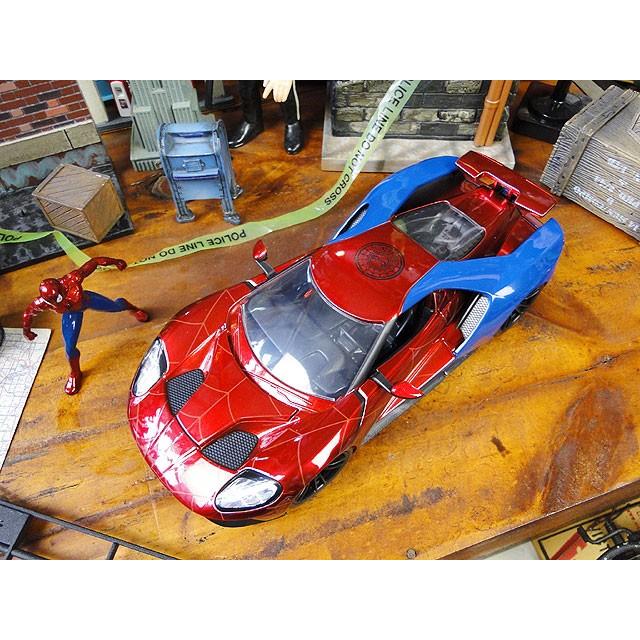 Jada マーベル アベンジャーズ スパイダーマン＆2017年フォードGTのダイキャストミニカー 1/24スケール ■ アメリカン雑貨 アメリカ雑貨 |  | 01