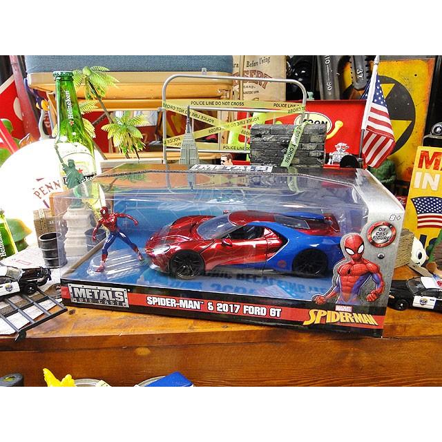 Jada マーベル アベンジャーズ スパイダーマン＆2017年フォードGTのダイキャストミニカー 1/24スケール ■ アメリカン雑貨 アメリカ雑貨 |  | 13