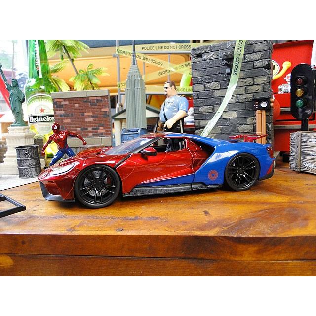 Jada マーベル アベンジャーズ スパイダーマン＆2017年フォードGTのダイキャストミニカー 1/24スケール ■ アメリカン雑貨 アメリカ雑貨 |  | 04