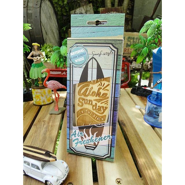 サーフボード型ナチュラルウッドエアーフレッシュナー　（アロハサンデー）　■　アメリカン雑貨　アメリカ雑貨 | 