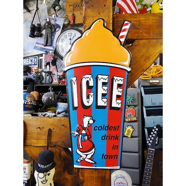 ICEE　アイシーフローズンカップ　エンボスティンサイン　（オレンジ）　■ アメリカン雑貨 アメリカ雑貨 | 