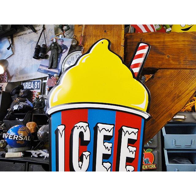 ICEE　アイシーフローズンカップ　エンボスティンサイン　（イエロー）　■　アメリカン雑貨　アメリカ雑貨 |  | 01