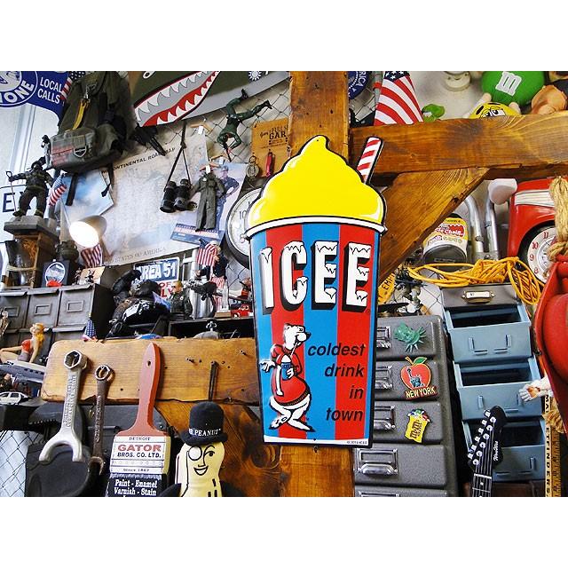 ICEE　アイシーフローズンカップ　エンボスティンサイン　（イエロー）　■　アメリカン雑貨　アメリカ雑貨 |  | 06