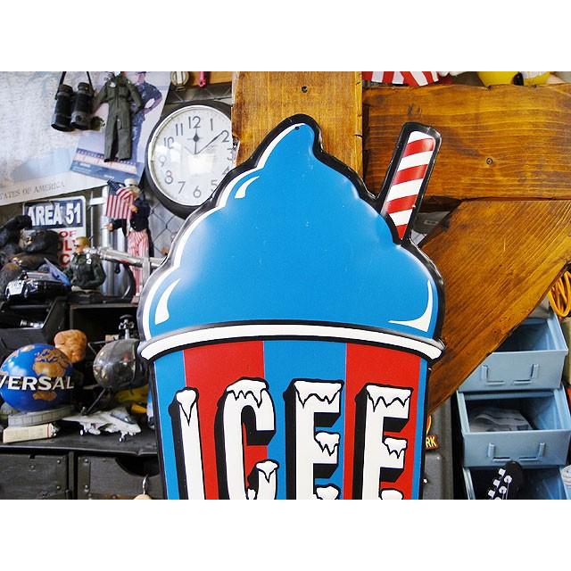 ICEE　アイシーフローズンカップ　エンボスティンサイン　（ブルー）　■　アメリカン雑貨　アメリカ雑貨 |  | 01
