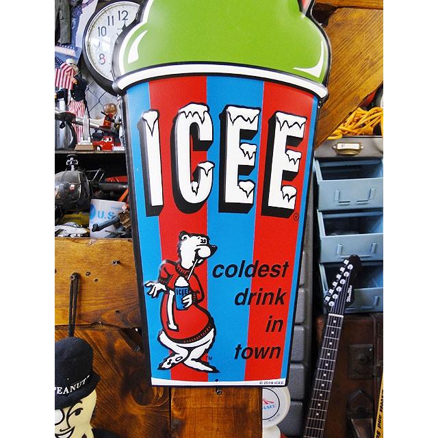 ICEE　アイシーフローズンカップ　エンボスティンサイン　（グリーン）　■　アメリカン雑貨　アメリカ雑貨 |  | 02