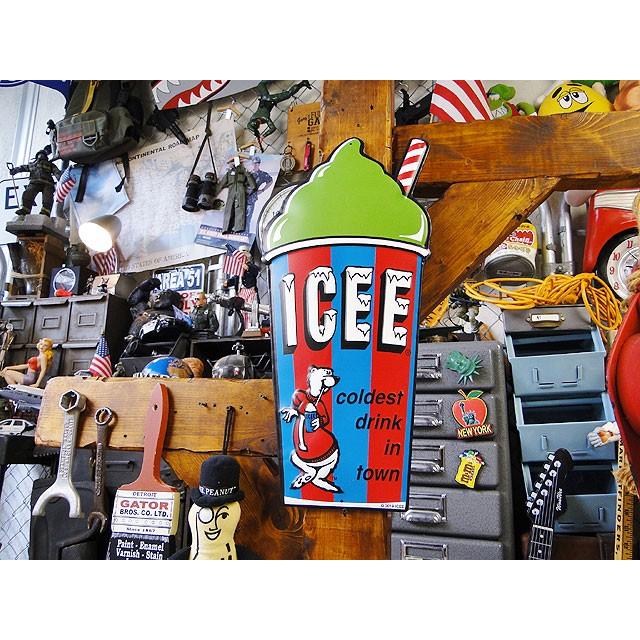 ICEE　アイシーフローズンカップ　エンボスティンサイン　（グリーン）　■　アメリカン雑貨　アメリカ雑貨 |  | 06