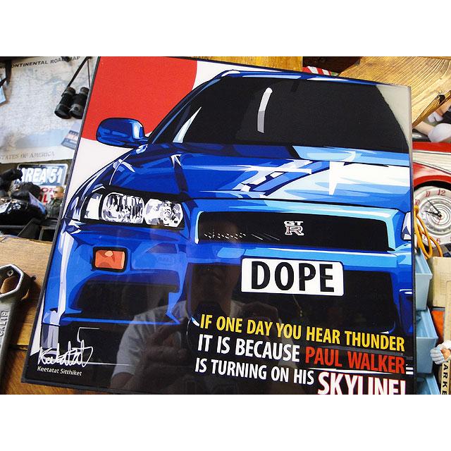 ニッサン　スカイラインGT-R R34　ポップアートフレーム■ アメリカン雑貨 アメリカ雑貨  パネル ポスター |  | 01