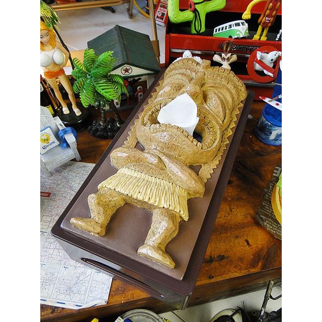 ティキ　ティッシュカバー　（ライトブラウン）　■　アメリカン雑貨　アメリカ雑貨　ティッシュBOX　ハワイ | 