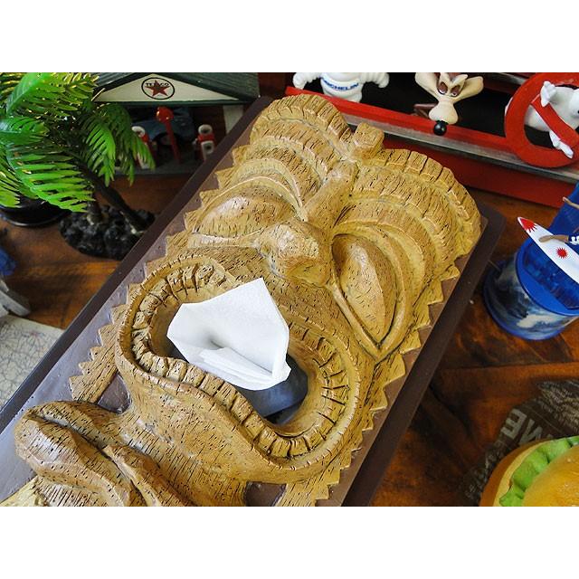 ティキ　ティッシュカバー　（ライトブラウン）　■　アメリカン雑貨　アメリカ雑貨　ティッシュBOX　ハワイ |  | 01