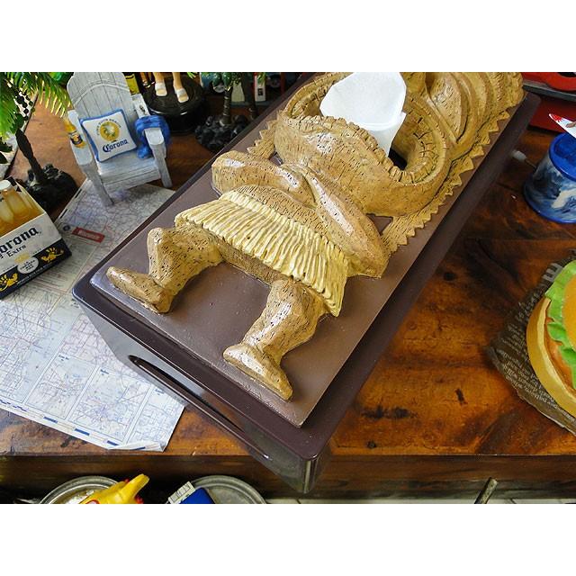 ティキ　ティッシュカバー　（ライトブラウン）　■　アメリカン雑貨　アメリカ雑貨　ティッシュBOX　ハワイ |  | 02