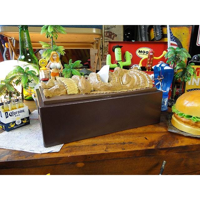 ティキ　ティッシュカバー　（ライトブラウン）　■　アメリカン雑貨　アメリカ雑貨　ティッシュBOX　ハワイ |  | 03