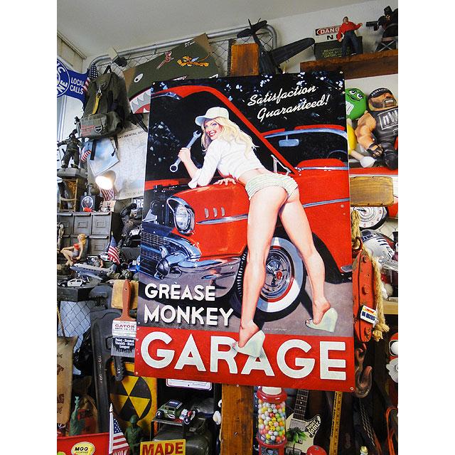 ★稀少な絶盤品★ ド迫力！特大サイズ看板 グリースモンキーガレージ　U.S.ヘヴィースチールサイン XXLサイズ ■ アメリカン雑貨 |  | 09