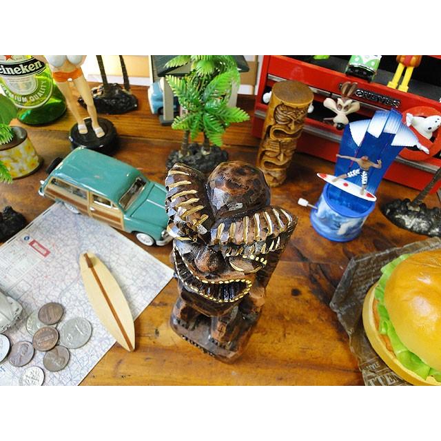 ハワイの神様ティキ レジン製オブジェ Mサイズ （ウィナー/ダーク