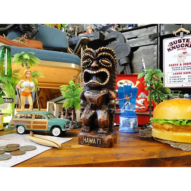 ハワイの神様ティキ レジン製オブジェ Mサイズ （ウィナー/ダーク