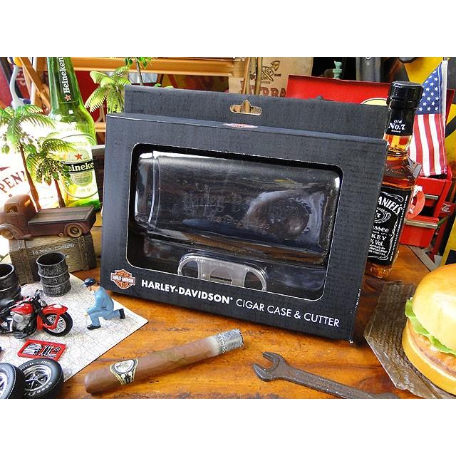 ハーレーダビッドソン　シガーケース＆カッターセット ■ アメリカン雑貨 アメリカ雑貨 | Harley Davidson | 07