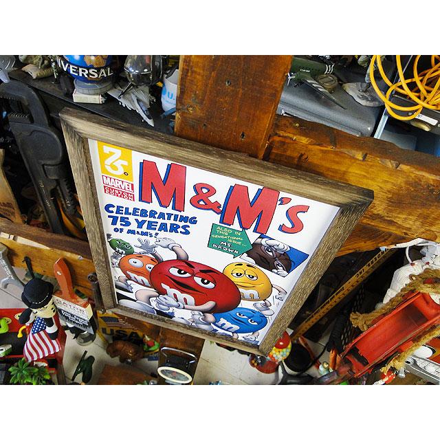 ポスターフレーム （m&m's/5+1メンバー75周年） ポスター＆木製