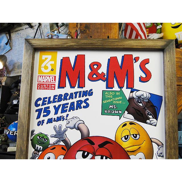 ポスターフレーム （m&m's/5+1メンバー75周年） ポスター＆木製