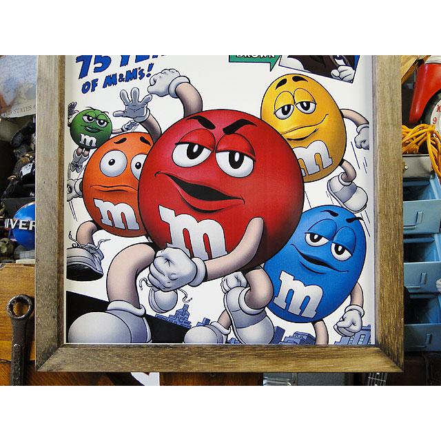 ポスターフレーム （m&m's/5+1メンバー75周年） ポスター＆木製