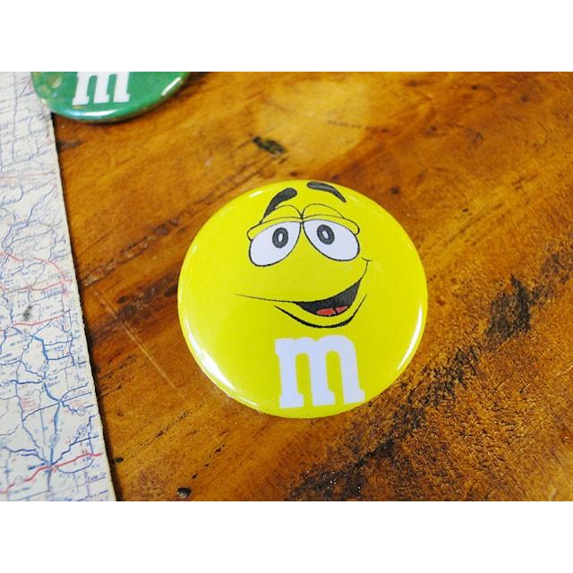 m&m's缶バッジ　Sサイズ　（イエロー/フェイス）　■ アメリカン雑貨 アメリカ雑貨 | 
