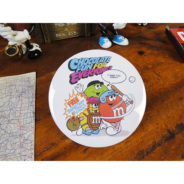 m&m's缶バッジ　Lサイズ　（ベースボール）　■　アメリカン雑貨　アメリカ雑貨 | 