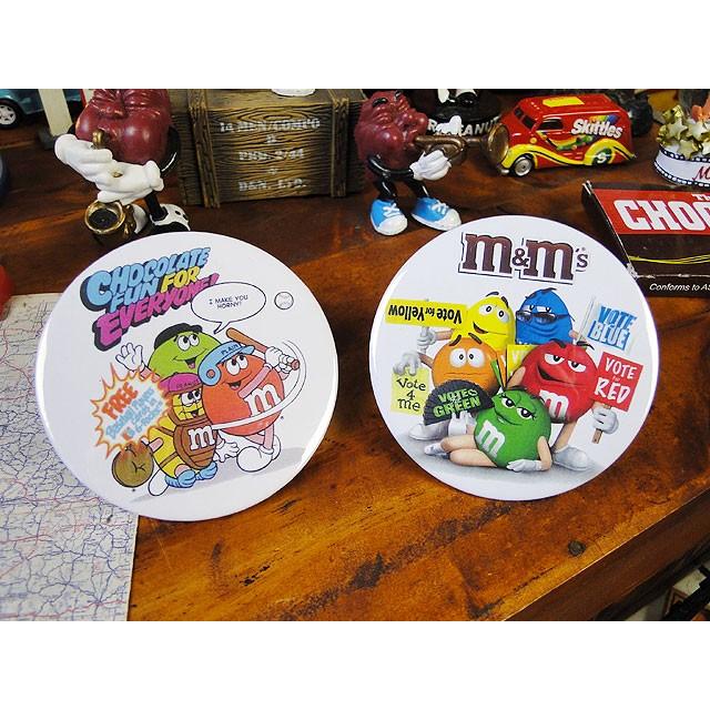 m&m's缶バッジ　Lサイズ　（2種セット）　■　アメリカン雑貨　アメリカ雑貨 | 